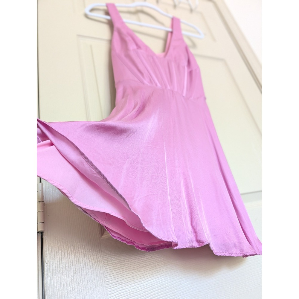 Bardot Pink Corset Mini Dress V-Neck Fit and Flare Size 2 - Picture 5 of 7